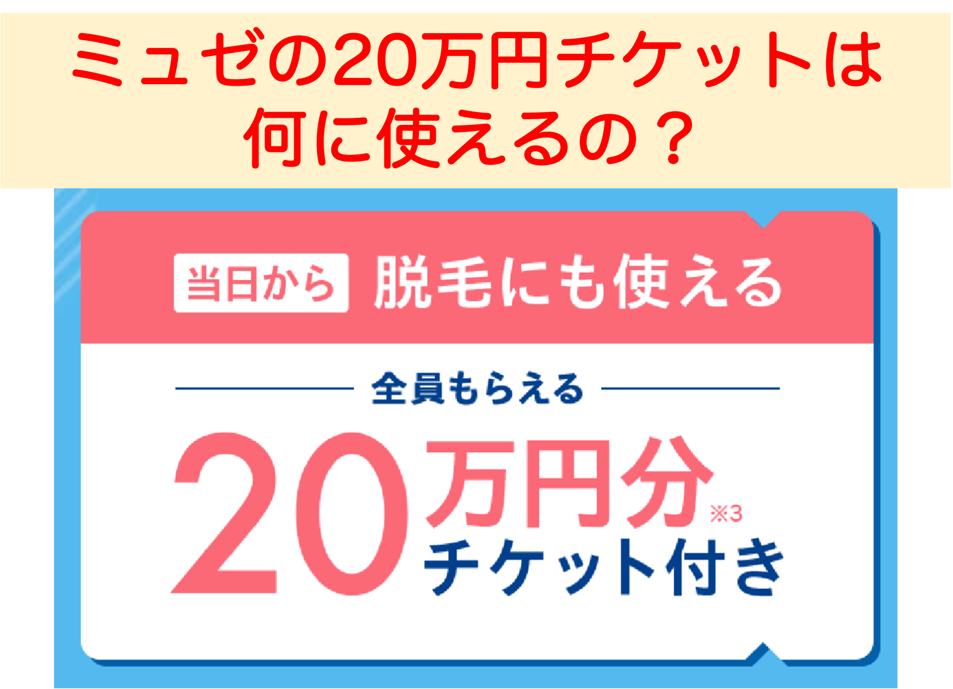 2023年10月】【今は終了】ミュゼの20万円チケットは何に使えるの